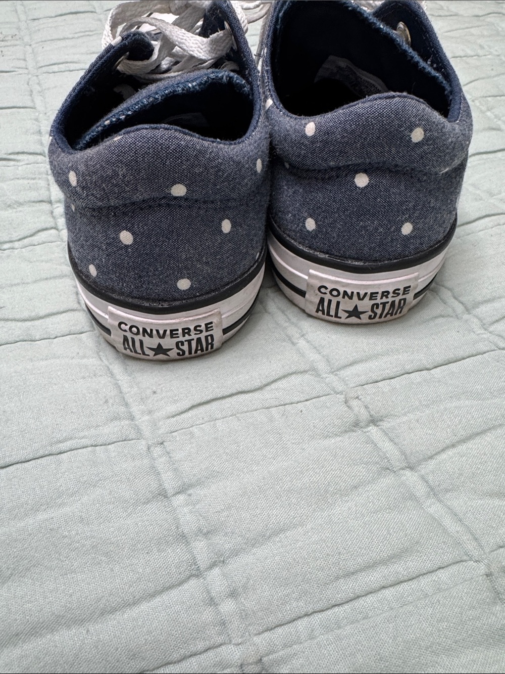 Converse Navy Polka Dot Low-Top Sneakers with White Accents - Picture 4 of 8